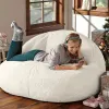 Racks 2021 New Bean Bag Sofa Bed Pouf No Filling Stuffed Giant Beag Ottoman Relax Lounge Chair Tatami Futon Floor Seat Furniture