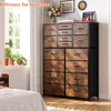 Enhomee 16 Drawer, Dressers & Chests of Drawers, Tall Bedroom, Bedroom Furniture Drawer for Closet Entryway, Dresser Organizer with Fabric Bins