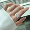 Anéis de cluster modelos 925 prata esterlina esmagada corte laboratório safira diamantes de alto carbono gemstone anel de noivado jóias finas atacado