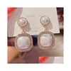 Hoop Huggie Hie Trendy Korean Long Earrings For Women Pearl Geometry Elegant Female Dangle Drop Fashion Jewelry Accessories 230920 Dhukn