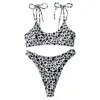 Les maillots de bain féminins à Leopard Pritted Bikini définissent Push Up Massuit de maillots de bain Bikinis Bikinis Resets pour filles 14-16