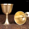 Mugs European Style Vintage Brass Wine Glasses Goblet Metal Tumbler Base Holder Champagne Liquor Cup For Party Home KTV Vodka Whisky