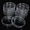 Bouteilles de stockage 10 pièces fournitures de laboratoire Transparent 90x15mm avec couvercles 55x15mm boîtes de Pétri plat de Culture de bactéries stérile