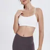 Yoga Outfit LU Women Cozy Widen Hem Padded Running Sports Bra Y-Shape Racer Back Spaghetti Straps Tops With Removable Cups