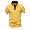 aiopeson Cott Dot Printed Men's Polo Shirts Casual Social Busin Polo Shirts for Men Summer Short Sleeve Polo Mens Clothing g7An#