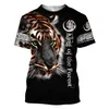 3D Tiger Print T Shirt For Men Boutique Animal Graphic T-shirts Letni trend harajuku duży krótkie rękawie wypoczynek o nokół x7v6#