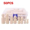 Crafts 50PCS Male Female Unpainted Wooden Figures for DIY Painting Art Supplies Personalized Handicraft Peg Dolls Painted Decoration
