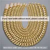 Groothandel hiphop sieraden Cubana 10 mm-20 mm 14k 18K reële solide gouden vergulde zware choker Miami Cuban Link Chain ketting voor mannen