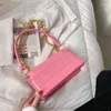 Bolso de hombro cruzado de cuero PU con patrón de piedra para mujer, bolsos pequeños y monederos de moda de lujo 2024, cadena