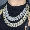 CUC 20 mm große kubanische Miami-Kette für Herren, HipHop-Halskette, eisiger Zirkon, goldfarben, dicker Link, Kupfer-Charm, modischer Rock-Schmuck für Geschenk 240311