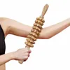 9 Walzen Holzmassagebaste Handheld Roller Stick Trigger Point Manual Massage-Werkzeuge für Anti-Cellulite-Körpermuskelschmerzen Relief 240312