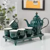 Teaware Sets Ceramic Coffee Tea Set Waterware Nordic Kettle Phnom Penh Green White Pot Cup Tray Bar Household Kitchen Supplies Drinkware