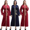 Abbigliamento etnico Velluto Eleganti Diamanti Donne musulmane Abaya Marocco Djellaba Abito lungo maxi Turchia Abito arabo Caftano Abito da sera Caftano