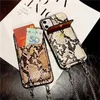 Mobiele telefoons Snakeskin Crossbody Case voor iPhone14 13 XR XS 11 12 Pro Max SE 8 7Plus Schouder Lanyard Telefoonhoes met munt Portebandketting H240326