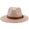 Chapeaux larges chapeaux seau 54-58-60CM femmes été Panama chapeau large marron chapeau de paille hommes chapeau de plage mode UPF UV Protection Fedoras chapeau voyage J240325