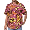Camisas casuais masculinas ilusão óptica mulheres havaí vocação blusa cuba lapela camisa masculina blusas roupas