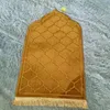 Flanel gebedmat voor moslim ramadan dikke print tapijt aanbidding knielen embossing vloer tapijt niet-slip zachte reis gebedskap 240311