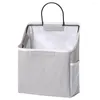 Storage Bags Soft Material Bedside Organizer Capacity Cotton Linen Hanging Bag With Mesh Pocket For Dorm Room Glasses