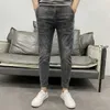 Men's Jeans Summer Luxury Korean Elastic Grey Mens Ultra Thin Trousers Classic Street Clothing Casual Designer Denim Boyfriend JeansL2403