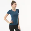 Lu1u T-shirt de yoga pour femme - Haut élastique et respirant - Séchage rapide - Sans couture - Manches courtes - Pour le sport, le vélo, le fitness - Lu Slim