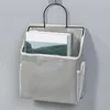 Storage Bags Soft Material Bedside Organizer Capacity Cotton Linen Hanging Bag With Mesh Pocket For Dorm Room Glasses
