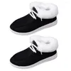 Casual Shoes Winter Flat Women's Cotton With Furry Thick Plush Lace Up Thermal Heat Retention Anti-skid For Snow