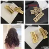 Haarspangen Haarspangen Luxus Designer Damen Mädchen Gold Haarnadel Marke Klassisch Vielseitig Freizeit Haarspangen Mode Kristall Perle Buchstabe Dhgsa