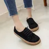 Casual Shoes Large Size Women Canvas Shoe All-match Lace Up Flats Soft Sole Pedal Non-slip Women's Sneakers