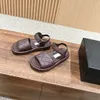 Women sandals designer slippers fashion luxury genuine leather mirror quality summer beach shoes comfortable platform 5 color available with box