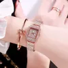 Luxury de haute qualité Regarder Women Square Watch Light Luxury Small Popular High Elegant Diamond Embedding Fashion Fashion Fashion Non Drop Edition pour les étudiants BMSV