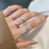 Кольца кластера, французское ретро-кольцо из стерлингового серебра S925, женское кольцо, роскошное модное, универсальное, может быть сложено, предложение, свадебные украшения, подарок