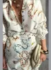 Camicia stampata serpente Set gonna per donna Camicia a maniche lunghe Gonna divisa 2 pezzi Set Donna monopetto Abiti estivi chic da spiaggia 240315