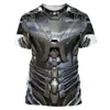 Übergroße Herren T-Shirt 3D-Rüstung Fi Kurzarm Metall Stil Drucken Casual Top Straße Lose Atmungsaktive 6XL Männliche T-Shirt Kleidung d39m #