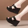 Shoes Walking Sole Thick 515 Waterproof Platform Fashion Wear Anti-skid High Heel Slope Sandals and Slippers Women 11cm Sponge Cake 22413