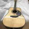 I Stock New 41# Acoustic (Electric) Guitar Real Abalone All Solid Wood AAA Ebony Fretboard/Bridge, Bone Nut/Sadel in Natural 202402