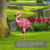 Filme decoração do jardim metal flamingo luzes solares ao ar livre luzes do jardim caminho rosa flamingo estaca com luzes led gramado quintal decoração