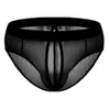 Underpants Men's sexy underwear back open mesh translucent breathable open rubber triangle shorts