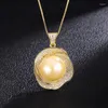 Collana orecchini set EYER gioielleria raffinata CZ zirconi perle naturali imposta anello dorato per regali da donna