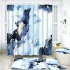 Curtains Rose Gold Creative Marble Texture Fabric Shower Curtain Bathroom Curtain Set Toilet Lid Cover NonSlip Carpet Bath Mat Rug Decor