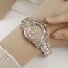 Luxusmenschen Watch Women Mode Hip Hop Womens Small Dial Quarz Strass Full Sky Star Uhr