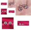 Stud Women Men uni Classic CZ Diamond Earrings 18K White Gold Sier Post Size m 4mm 5mm 6mm 8mm 10mm Drop Leverans smycken DH9JF