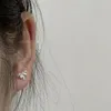 Stud Earrings Cute Metal Ribbon Bowknot Elegant Piercing Fashion Jewelry Simple For Women Girls