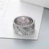 2024 Vier Blattklee Ring Kaleidoskop Designerringe für Frauen 18k Gold Silber Diamond Nagel Luxus Valentinstag Party