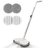 Cordless Cleaning, Alfabot WS-24 Spin Mop, Electric Mop with Water Sprayer and LED Headlight, Lightweight & Rechargeable Floor Scrubber for Hardwood Tile