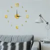 Wanduhren DIY Digitaluhr Uhren Aufkleber Stille für Zuhause Wohnzimmer Tisch Acryl 3D leuchtend