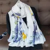 Sarongs 180 * 90cm Luxury Brand Womens Scarf Summer Silk Shawl Office Womens Bag Soft European Designer Beach Bandana Fountain Silencer 24325