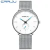 Crrju Mens Watches Top Brand Luxury Black Chartz Men Watch Mesh Mesh Sport Casual Sport Mash Relogio Masculino 2150169J