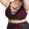 Conjunto de lingerie sexy com alça cruzada plus size, suspensórios de renda rechonchudos e lindos, pijama divertido novo estilo 574161