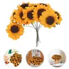 Fiori decorativi 100 pezzi Accessori per bouquet da bambino per interni di fiori di simulazione girasole artificiale