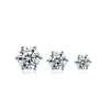 Stud Earrings 925 Sterling Silver Moissanite Diamond Round Shaped Earring 1 Carat Women Jewelry Cute Romantic Anniversary Gifts